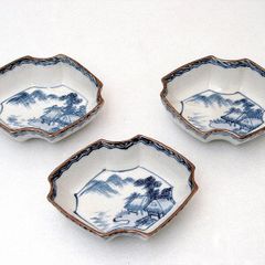 五代　佐藤走波 作 有田焼　染付山水 方銘々皿 角皿 五客　共箱 五代 佐藤走波 作 有田焼 染付山水 方銘々皿 角皿 五客 共箱 - メルカリ