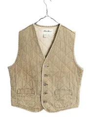 【お得なクーポン配布中!】 90s エディーバウアー コットン キルティング ベスト メンズ S 古着 90年代 オールド EDDIE BAUER アウトドア ハンティング 前開き 重ね着