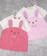 la poche biscuit うさぎTシャツ LP25ES551 ローズピンクorピンク