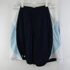 アンダーアーマー ショートパンツ ボトムス ハーフパンツ メッシュ スポーツウエア メンズ MDサイズ 紺×白×水色 UNDER ARMOUR 【中古】
