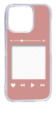 【新品未使用】iPhone15 Pro アイフォン15プロ クリア ハードケース (ピンク) 音楽プレイヤー再生風 フォトフレーム くすみカラー カバー スマホケース cl-ip15pro-399
