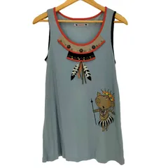 アルベロベロ OLLEBOREBLA オレボレブラ ブタさん インディアン ビーズ ノースリーブチュニック  レディース 表記無 