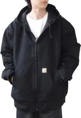 Carhartt(カーハート)ジャケットアクティブジャケットメンズ定番人気ルーズフィットダックウォッシュ加工アウターJ130104050XLBLACK並行輸入品 [並行輸入品] [ブラック] [XL]