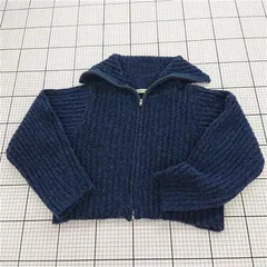 ◇ ⊇ MOUSSY マウジー 長袖 ニット カーディガン サイズFREE ブルー系 レディース E  【1508060010827】