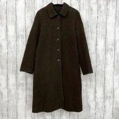 【 EAST BOY 】イーストボーイ CASHMERE カシミヤ ステンカラーコート 濃いブラウン 9号のサムネイル