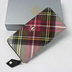 新品  財布 Vivienne Westwood ヴィヴィアンウエストウッド 長財布  スコットランド風パターンPU　牛革財布　カード入れ　小銭入れ　財布　55305　チェック柄　レディース　ウォレット　名刺入れ
