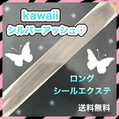 【シールエクステ・シルバーアッシュ】50cm 10本