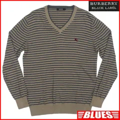 BURBERRY BLACK LABEL 廃盤 バーバリーブラックレーベル セーター L ニット 3 ウール メンズ ボーダー ニット_セーターサイズL一覧←SEULB屋着古← HH9831