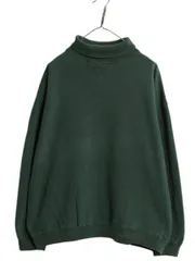 【お得なクーポン配布中!】 90s OLD GAP タートルネック 無地 スウェット メンズ レディース XL / 古着 90年代 オールド ギャップ 前V トレーナー ヘビーウエイト 緑