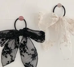 ヘアアクセサリー　レースリボン