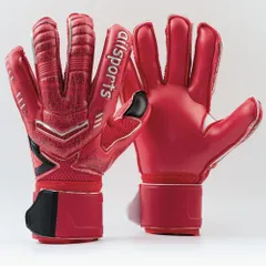 ☆ レッド ☆ 9号 ☆ キーパーグローブ 子供用 大人用 キーパーグローブ ジュニア ゴールキーパーグローブ サッカーグローブ 手袋 グローブ ゴールキーパー サッカー キッズ 子ども 子供用 大人用 ラテックスパーム フィンガーセーブ 面ファスナーのサムネイル