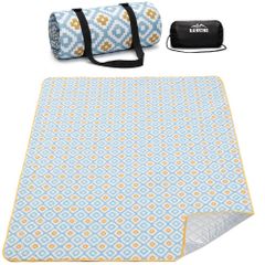 【特売】Hankins レジャーシート 4層構造 厚手 ピクニックシート大判 150X200 軽量 防水加工 収納袋付く レジャー シート 折り畳みやすい コンパクト収納 (Ｍ ブルー)