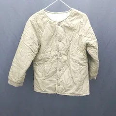 ◇ ⊇ URBAN RESEARCH DOORS リバーシブル キルティング ボア素材 キッズ 長袖 コート サイズ105 カーキ系 男の子 女の子 E  【1412090010088】