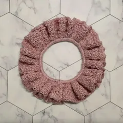 ヘアゴム シュシュ レース編み かぎ針編み 大人 子供 キラキラ ピンク