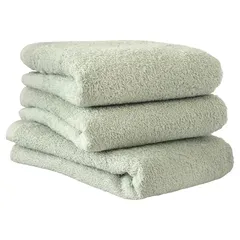 【新着商品】hiorie(ヒオリエ) ビッグフェイスタオル 日本製 ホテルスタイルタオル 3枚セット [バスタオル代わりに] オリーブ 無地 瞬間吸水 小さめ タオル セット 耐久性 綿100% 【選べる18色】 泉州タオル