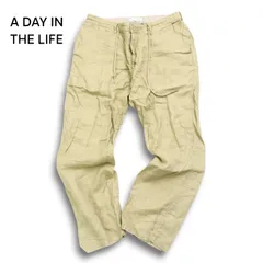 A DAY IN THE LIFE ユナイテッドアローズ 春夏 麻 リネン100％★ イージー テーパード パンツ Sz.L メンズ
