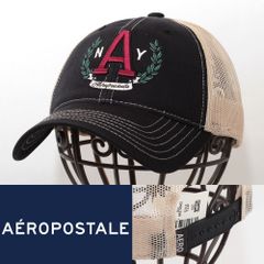 メッシュキャップ 帽子 メンズ エアロポステール Aeropostale Signature Laurel Adjustable Trucker ブラック 0094272042 USA ブランド