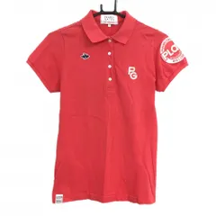 ★SALE価格★パーリーゲイツ 半袖ポロシャツ レッド系 袖ワッペン 襟裏ロゴ レディース 1(M) ゴルフウェア PEARLY GATES