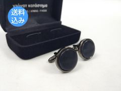 カフスボタン シンプル ブラック 丸型 シンプル スタイリッシュ