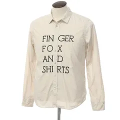 フィンガーフォックスアンドシャツ FINGER FOX AND SHIRTS コットン 刺繍 シャツ ベージュ【サイズL】【メンズ】