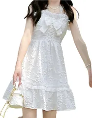 新品 [Lady Lazy] [レディレイジー] ロリータ 白 ワンピース ノースリーブ ドレス フリル シンプル 白ロリ コスプレ 衣装 撮影 ホワイト ミニ ひざ上丈