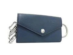 ■美品■ MICHAEL KORS マイケルコース レザー キーリング付き 5連キーケース 鍵入れ レディース ネイビー系 DH6743