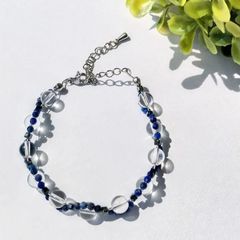 クリスタルとラピスラズリのブレスレット