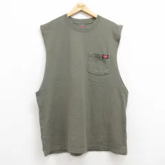 XL/古着 ラングラー ノースリーブ Tシャツ メンズ 胸ポケット付き コットン クルーネック 濃緑 グリーン 25jul19 中古