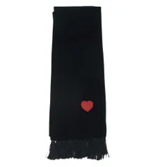 DOLCE&GABBANA ドルチェアンドガッバーナ イタリア製 シルク混 ベロア DG ハート刺繍パッチ ストール マフラー ブラック系【中古】のサムネイル