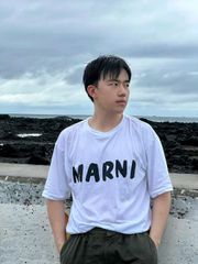 marni ロゴ　プリント メンズ　半袖　tシャツ ブラック　トップス 男女兼用