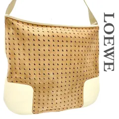 LOEWE ワンショルダー スエード パンチング ライトブラウン 1380T  