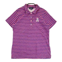 サイズ：1 PEARLY GATES パーリーゲイツ  半袖ポロシャツ ギザギザボーダー柄 ピンク系 [240101383120]# ゴルフウェア レディース ストスト