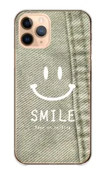 らくらくフォン me F-01L ケース カバー スマホケース ハードケース デニム柄 ジーンズ スマイル 笑顔 ニコちゃん にこ niko ステッチ クール おしゃれ シンプル カラー08