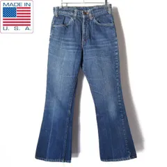 70s USA製 リーバイス646 ビッグE 激ヒゲ フレア ジーンズ 実寸W27 L27 BIG