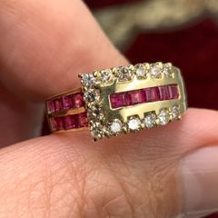 K18 ルビー　ダイヤモンド　リング　4.8g 0.7ct 0.5ct