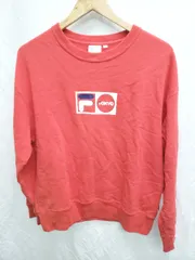 ◇ Θ FILA フィラ ロゴ 長袖 トレーナー　スウェット サイズS レッド レディース メンズ P  【1409250040382】