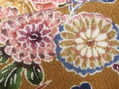 平和屋着物■上質な小紋　型染め　流水草花文　鬼しぼ縮緬　逸品　未使用　CAAD3632ev