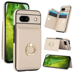 Google Pixel 8A ケース 手帳型 グーグルピクセル 8A スマホケース Googleピクセル8A ケース Pixel8A カバー 一体型リング付き 背面 PUレザーケース GooglePixel8A スタンド機能 カード収納 シンプル おしゃ 0