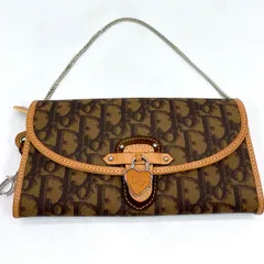Dior ディオール ロゴチャーム ロングウォレット 長財布 チェーンショルダートロッター ブラウン 管理番号：7450のサムネイル