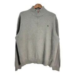 Polo by Ralph Lauren ポロ ラルフローレン ハーフジップ コットンニット セーター グレー (メンズ XXL) 中古 古着 T2555