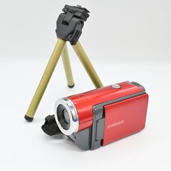 【美品】KFE EXEMODE 200万画素 デジタルムービーカメラ レッド DV-230