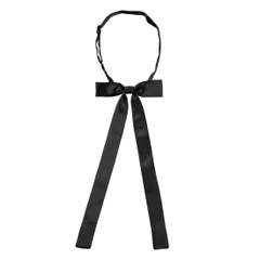 Allegra K スクールリボン 制服リボン リボンタイ 無地 ネクタイ ボウタイ 蝶ネクタイ 高校生 制服 ブラック