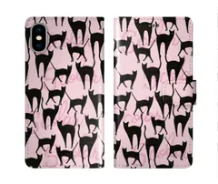 [iPhone12 Pro Max] iPhone14 ケース スカラー スマホケース 手帳型 iPhone16 ケース iPhone 16 15 14 Pro 13 12 Mini 11 スマホカバー 全機種対応 手帳 ScoLar ネコ 猫柄 ピンク かわ