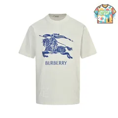 【今日WTO】Burberry 2025ss ブルー戦馬プリント半袖-HC97