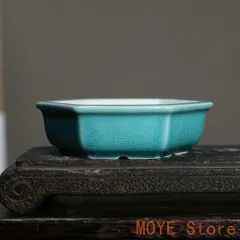 六角形紫砂鉢 青磁鉢 山野草鉢 多肉植物 植木鉢 小品大品盆栽鉢 陶器鉢置物zw0829