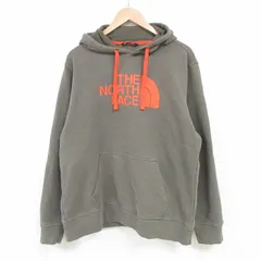 L/古着 ノースフェイス THE NORTH FACE 長袖 スウェット パーカー メンズ ビッグロゴ こげ茶 ブラウン 25mar28 中古 スエット トレーナー 