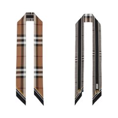 BURBERRY バーバリーロンドン　ノバチェックプリント　リバーシブル　スキニー　スカーフ　シルク　レディース