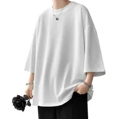 tシャツ tシャツ メンズ メンズ 春夏服 メンズ ファッション おしゃれ おしゃれ シルエット 柔らかい 軽い サイズ おおきい 大きい 五分袖 無地 丸首 半袖 [GUTHONG]
