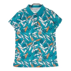 サイズ：0 JACK BUNNY ジャックバニー 2022年モデル 半袖ポロシャツ 総柄 ブルー系 [240101349706]# ゴルフウェア レディース ストスト