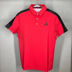 ルコックスポルティフ le coq sportif ゴルフコレクション 半袖ポロシャツ レッド 赤 M サイズ メンズ ポリエステル